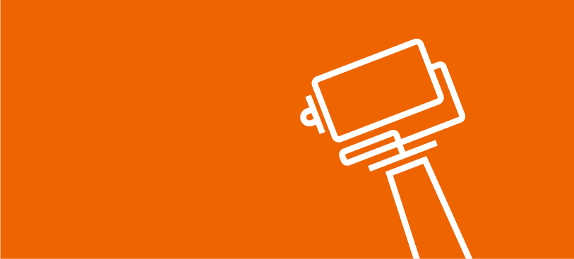 Signiergeräte mit orangem Hintergrund